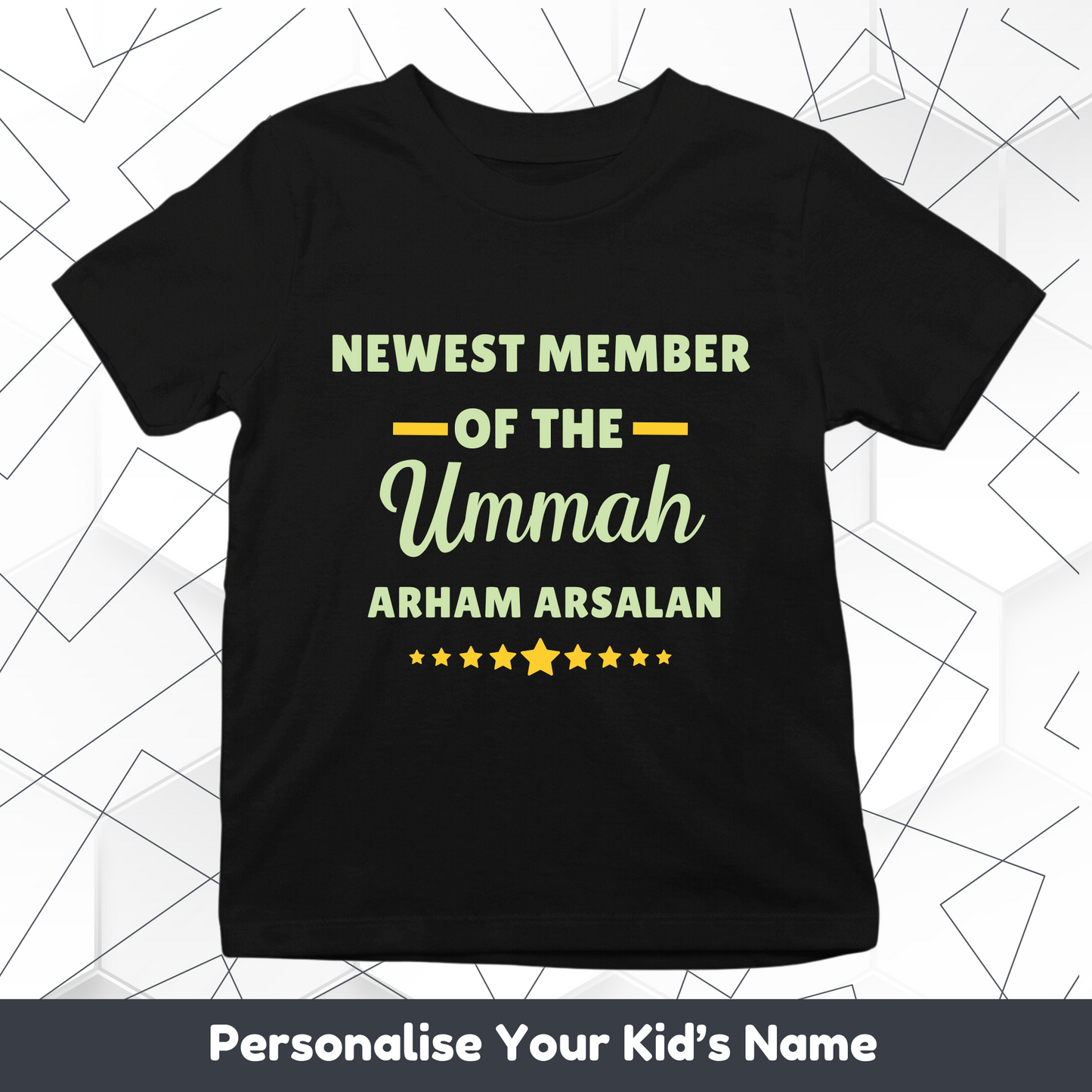 Newest Member Of Ummah With Custom Kid Name Tee