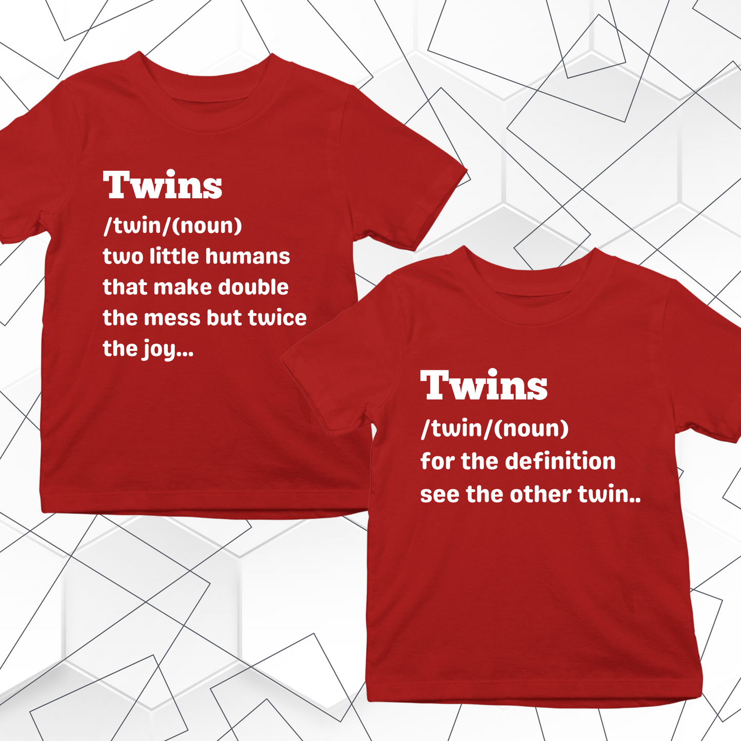Twins noun Kids Tee (Combo Of 2)