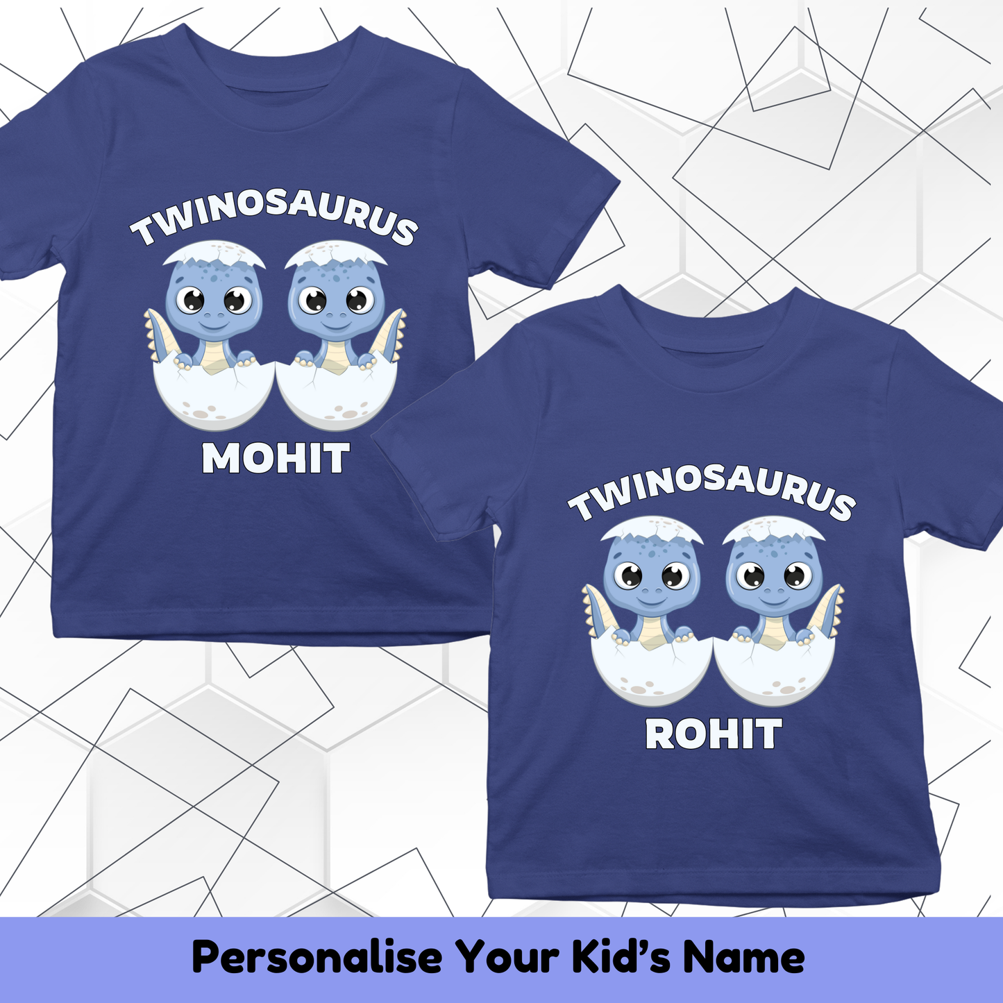 Twinosaurus Custom Kids Tee (Combo Of 2)