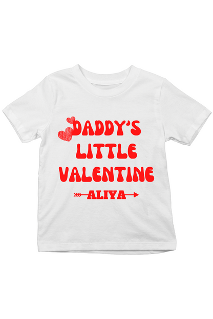 Daddy's Valentine With Custom Kids Name Tee