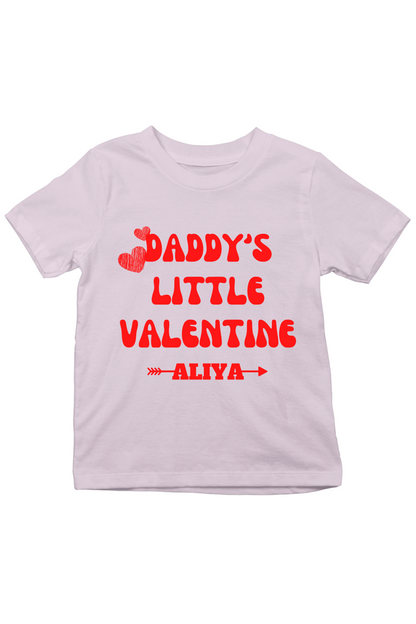 Daddy's Valentine With Custom Kids Name Tee