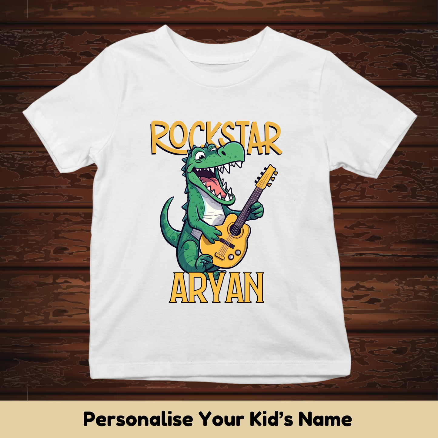 Rockstar Dino Custom Kids Tee