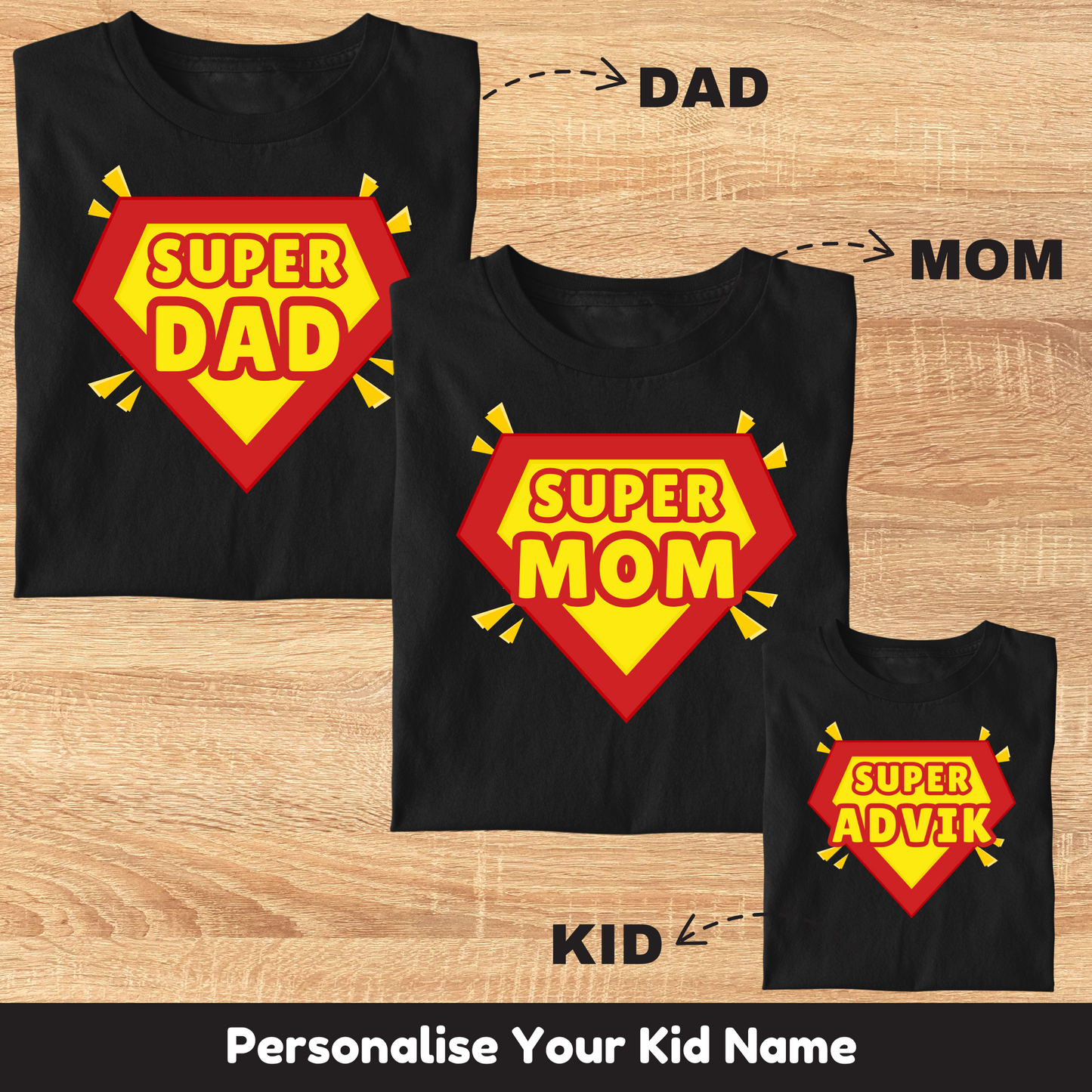 Super Family Tee (Combo Of 3)