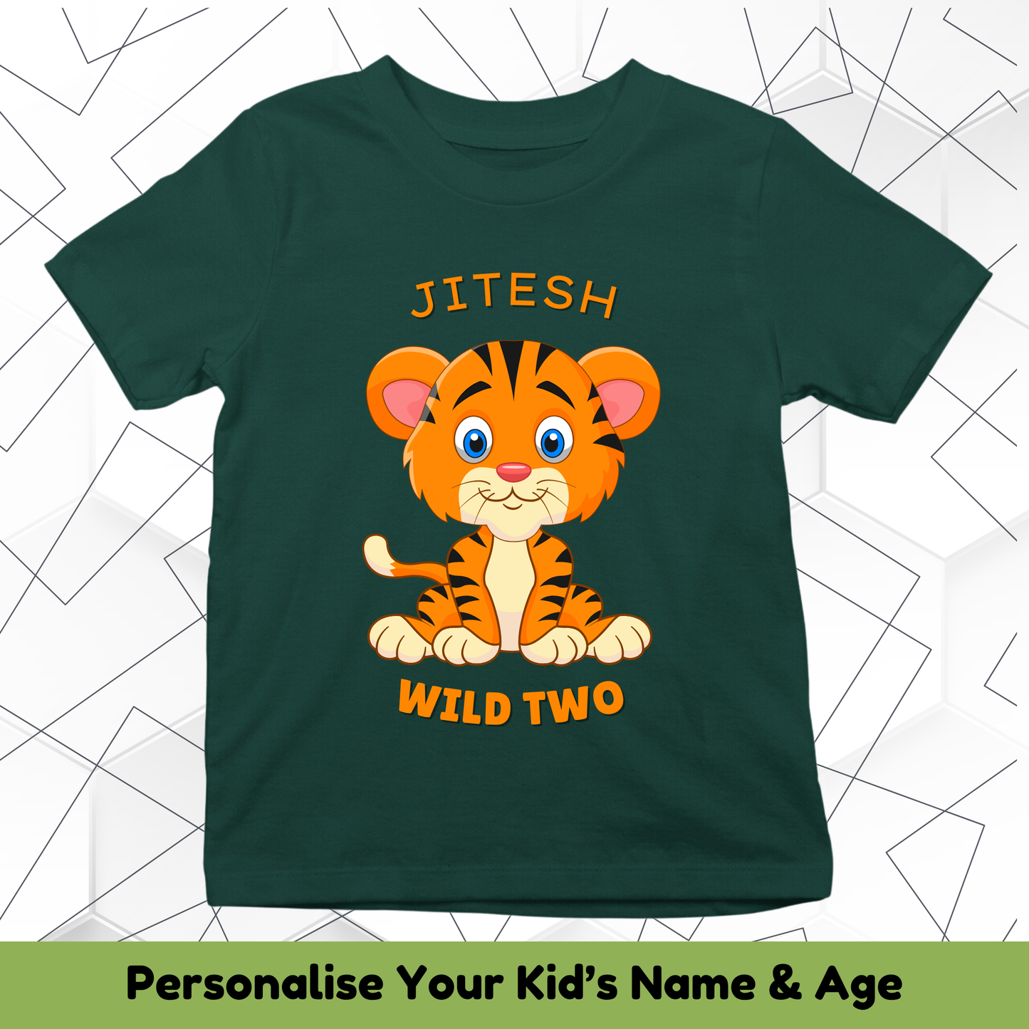 Little Tiger Birthday With Custom Kid Name & Age - Kids Tee
