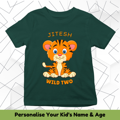 Little Tiger Birthday With Custom Kid Name & Age - Kids Tee