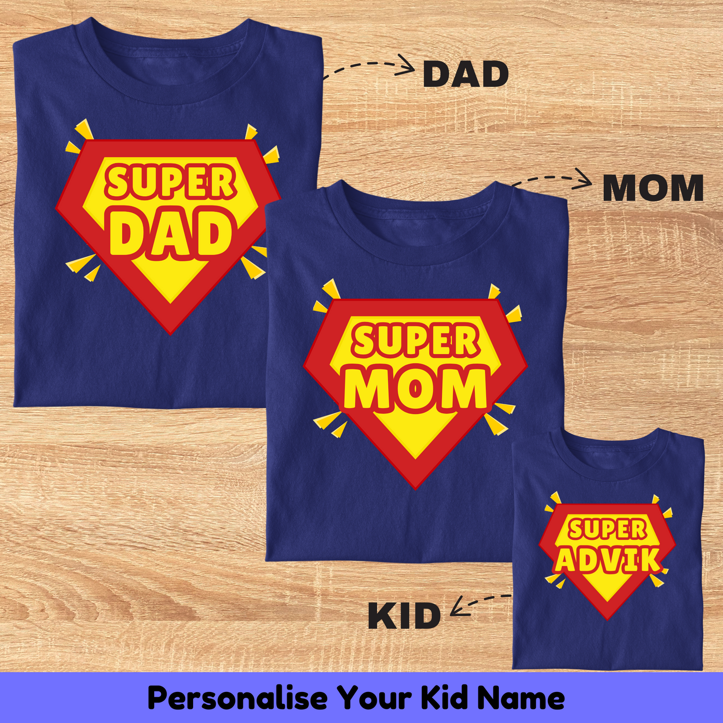 Super Family Tee (Combo Of 3)
