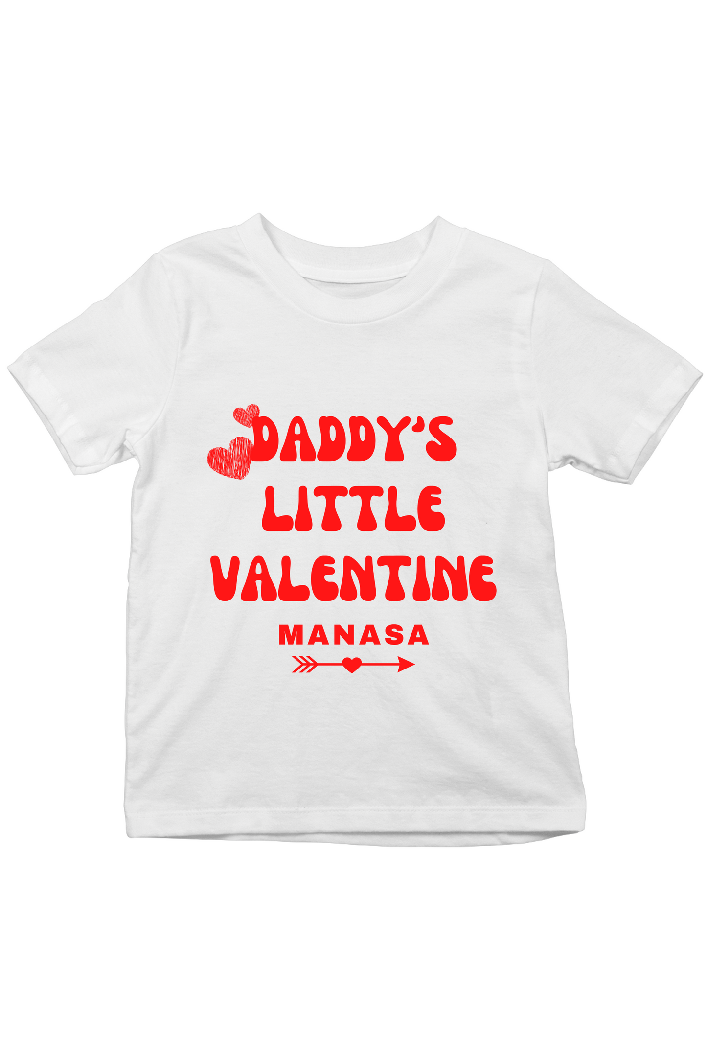 Daddy's Valentine With Custom Kids Name Tee