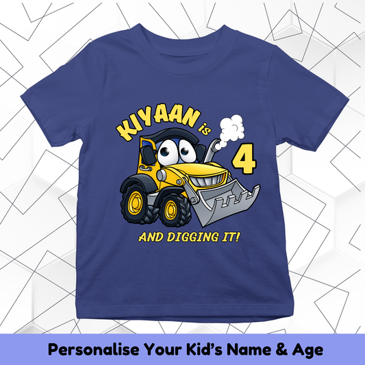Digging It With Custom Kid Name & Age - Kids Tee