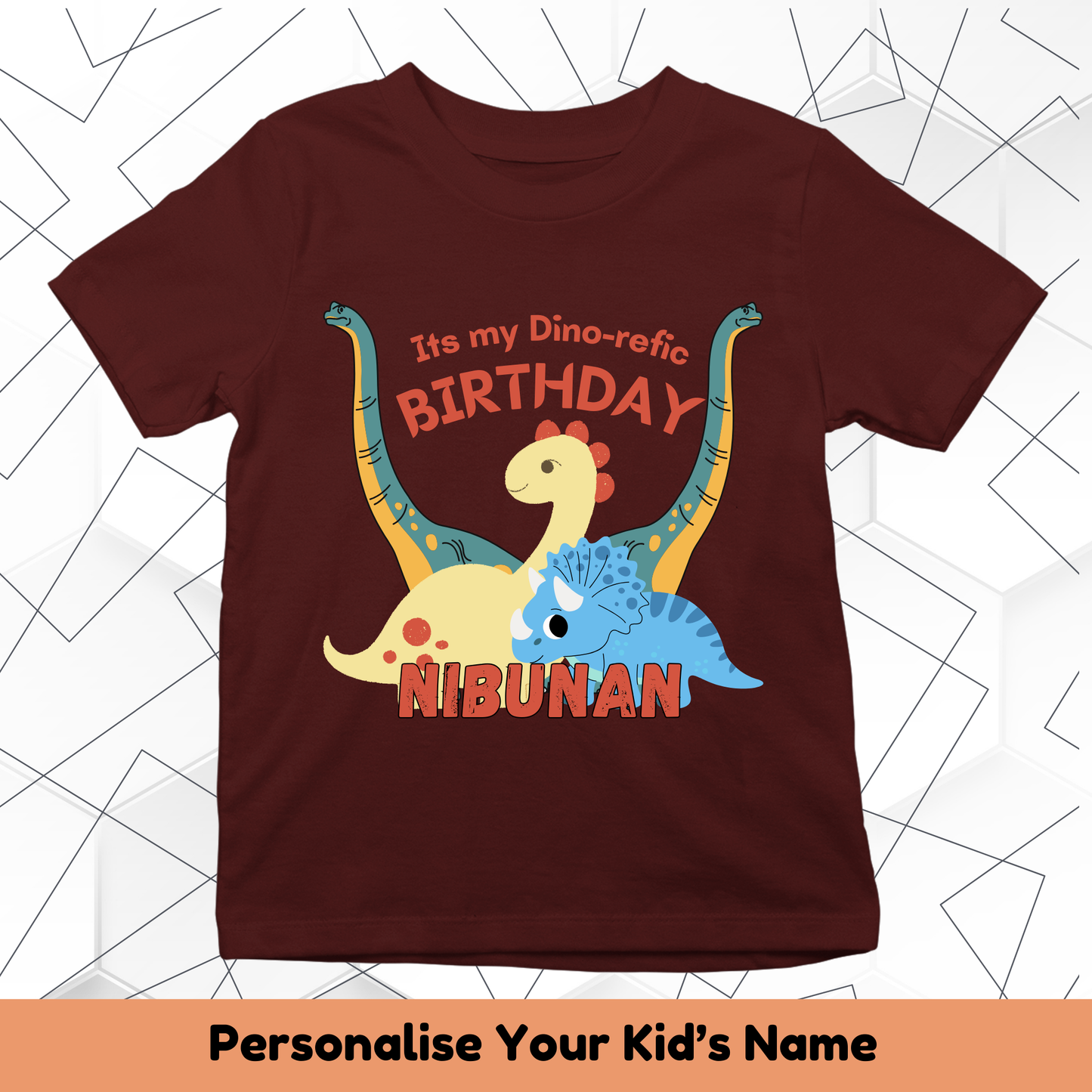 Dino-Refic Birthday Custom Kids Tee