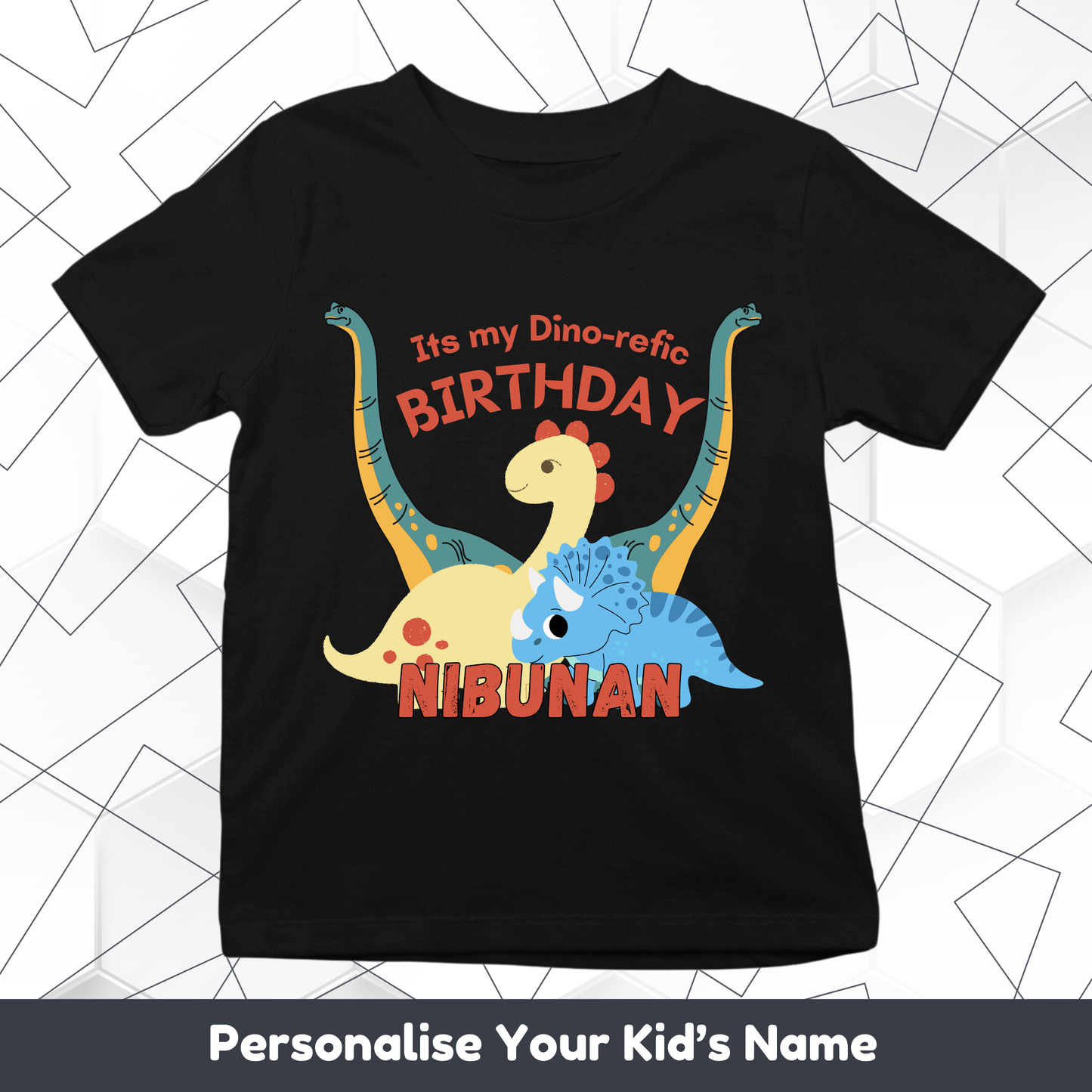 Dino-Refic Birthday Custom Kids Tee
