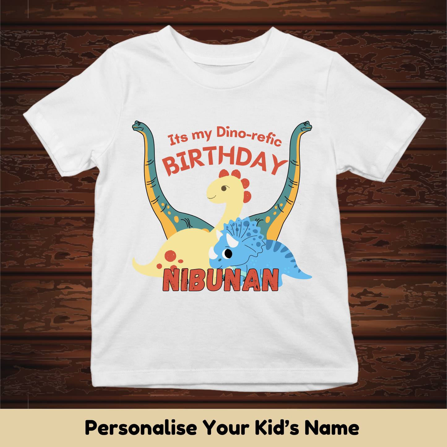 Dino-Refic Birthday Custom Kids Tee
