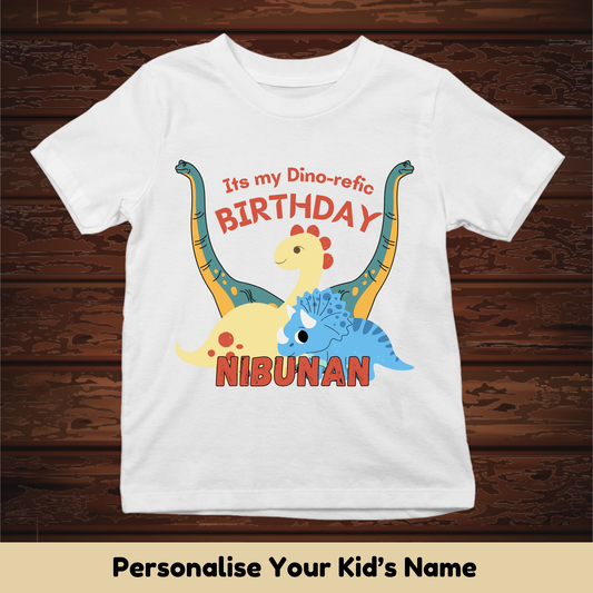 Dino-Refic Birthday Custom Kids Tee