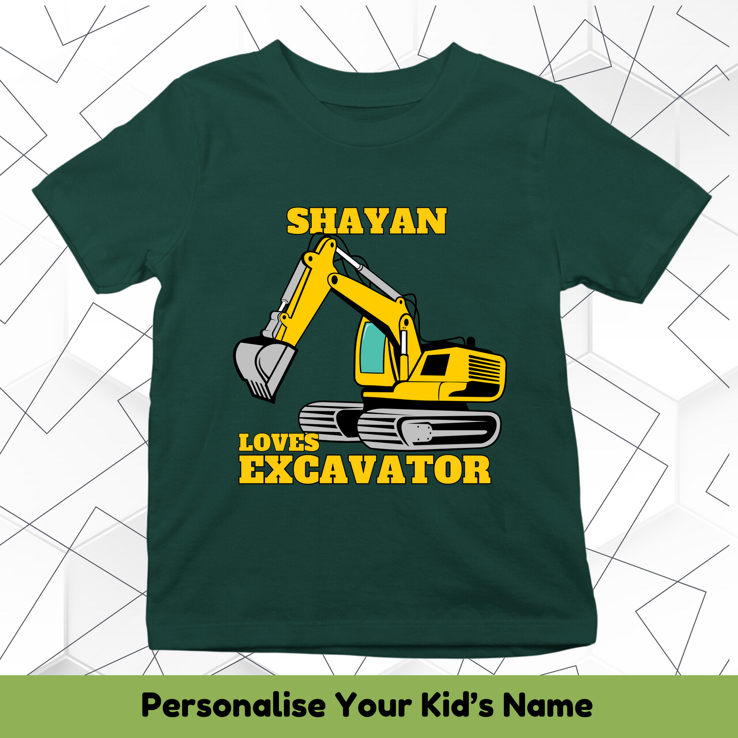 Excavator Custom Kids Tee