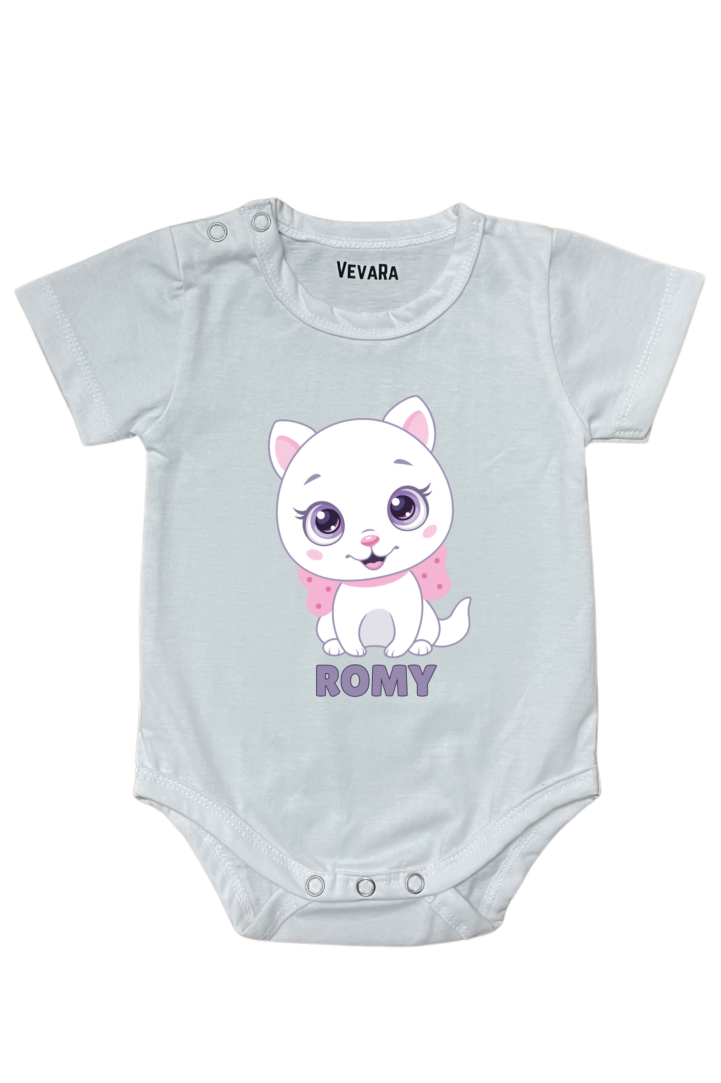 Kitty With Custom Baby Name - Romper