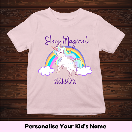 Stay Magical Unicorn Custom Kids Tee