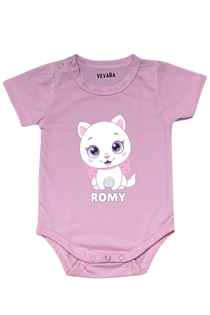 Kitty With Custom Baby Name - Romper