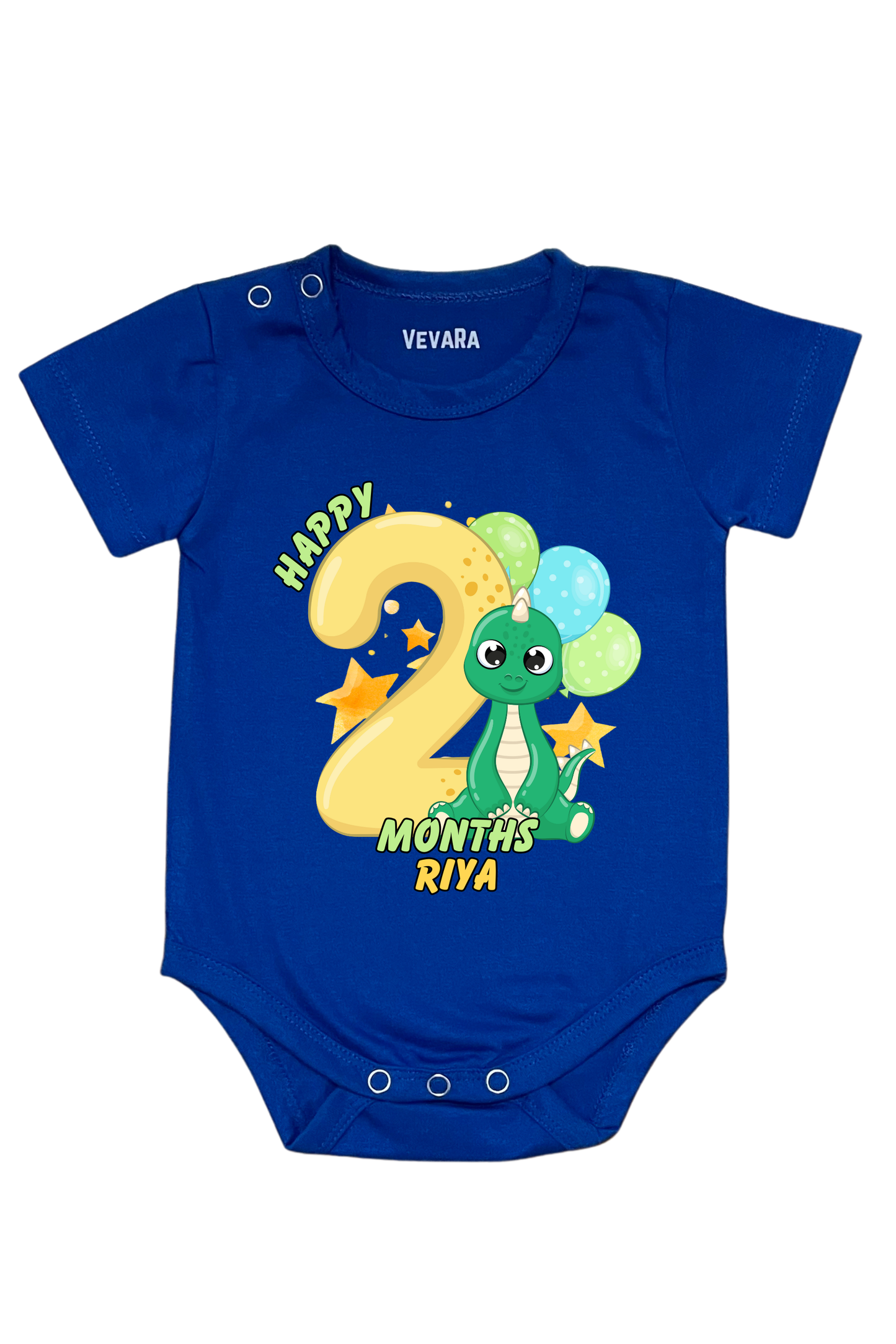 Dino Two Month Milestone With Custom Baby Name - Romper