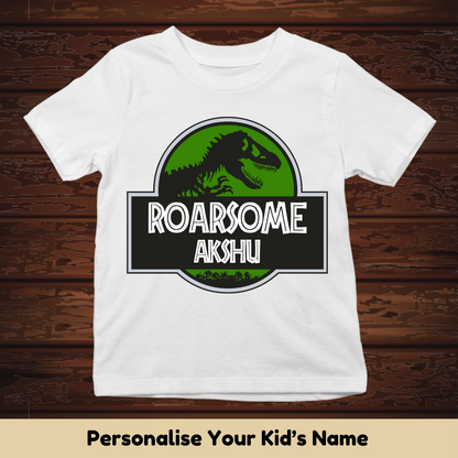 Roarsome Jurrasic Custom Kids Tee