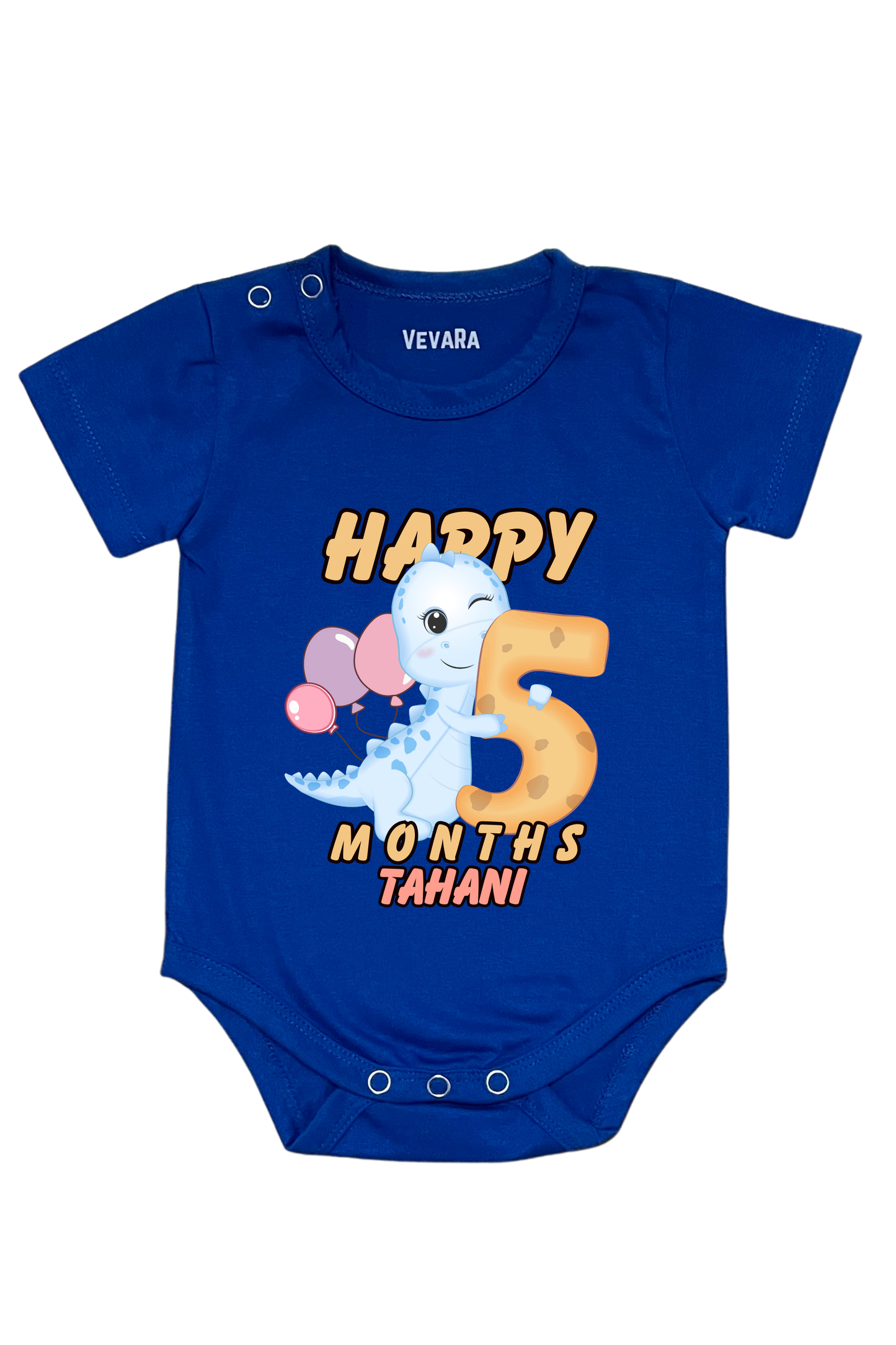 Dino Five Month Milestone With Custom Baby Name - Romper