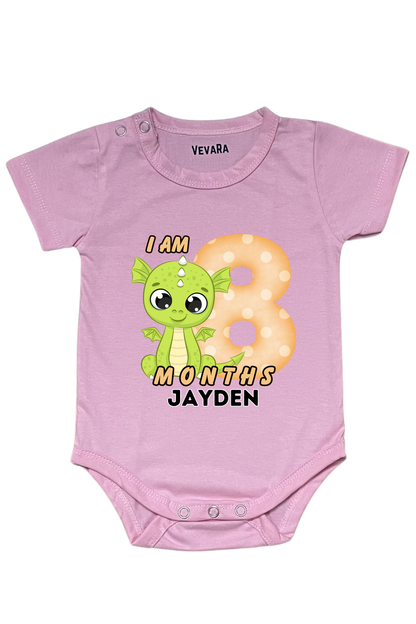 Dino Eight Month Milestone With Custom Baby Name - Romper