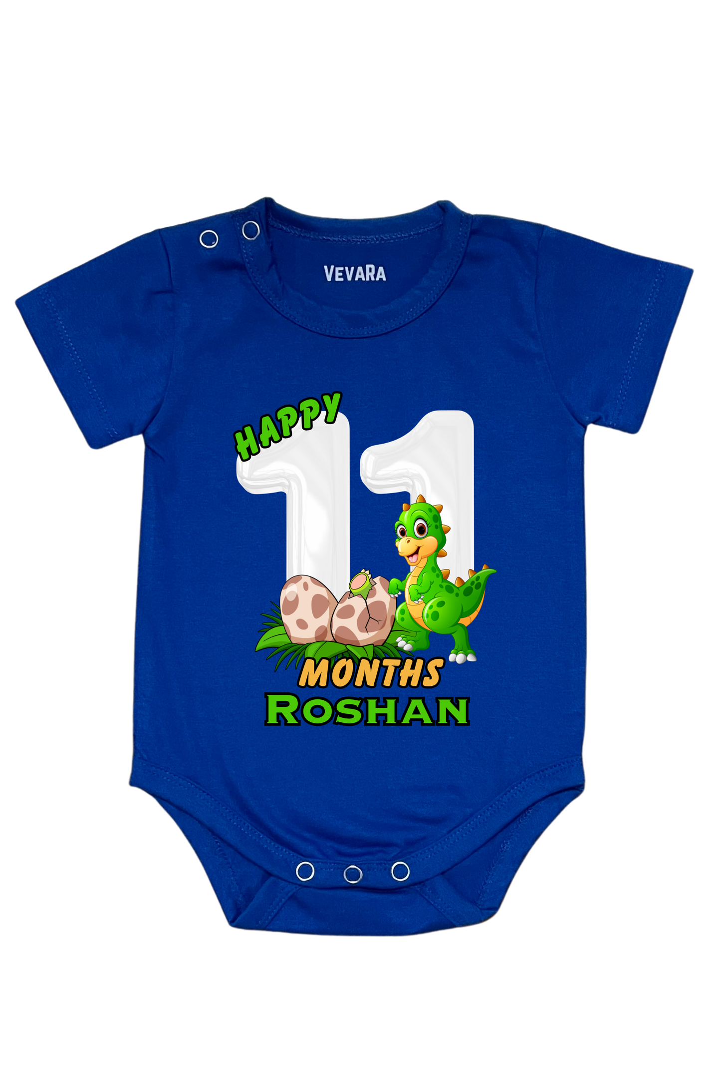 Dino Eleven Month Milestone With Custom Baby Name - Romper