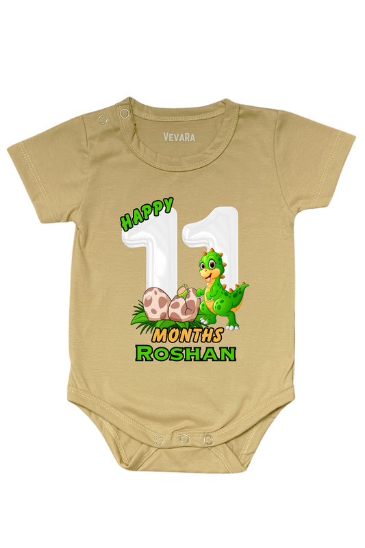 Dino Eleven Month Milestone With Custom Baby Name - Romper