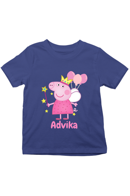 Peppa With Custom Kids Name Tee