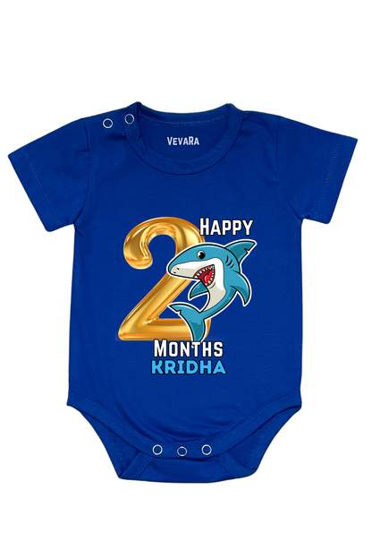 Shark Two Month Milestone With Custom Baby Name - Romper