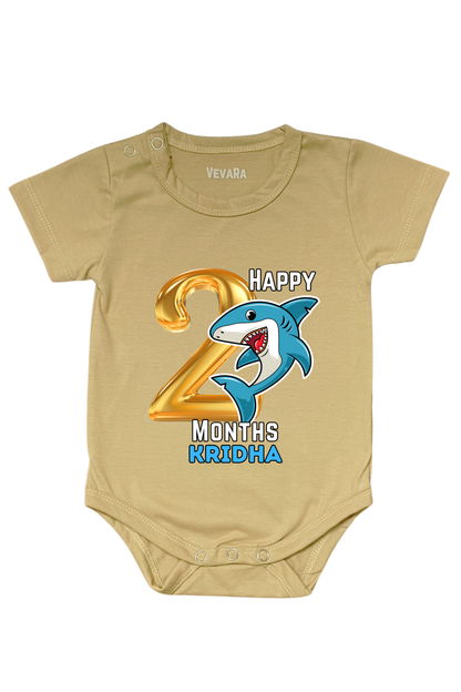 Shark Two Month Milestone With Custom Baby Name - Romper