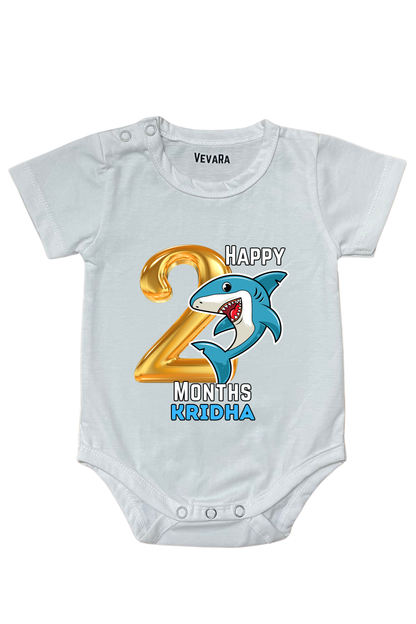 Shark Two Month Milestone With Custom Baby Name - Romper