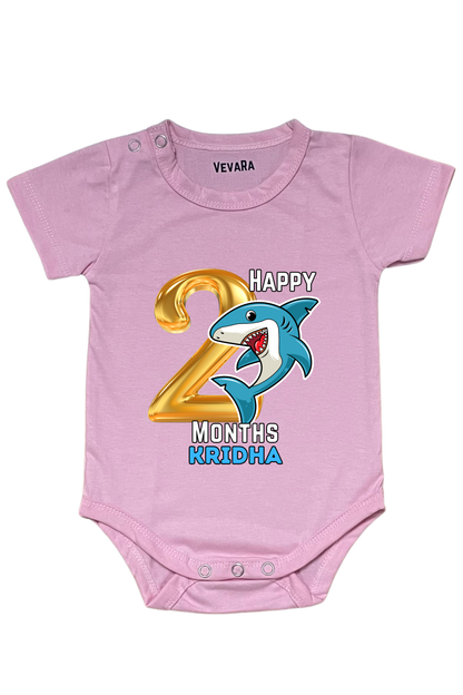 Shark Two Month Milestone With Custom Baby Name - Romper