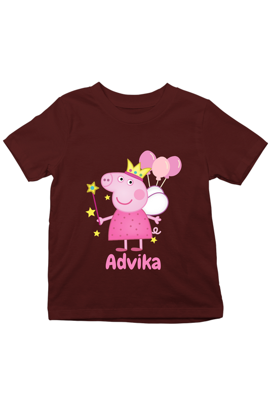 Peppa With Custom Kids Name Tee