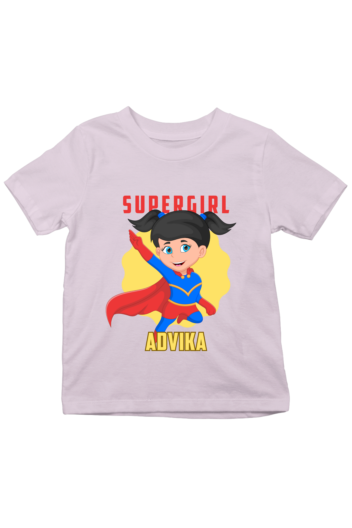 SuperGirl With Custom Kid Name - Kids Tee