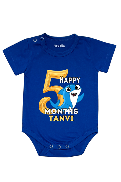 Shark Five Month Milestone With Custom Baby Name - Romper