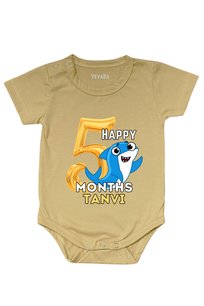 Shark Five Month Milestone With Custom Baby Name - Romper