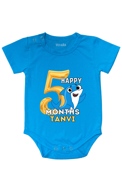 Shark Five Month Milestone With Custom Baby Name - Romper