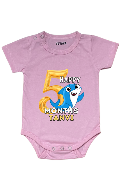 Shark Five Month Milestone With Custom Baby Name - Romper