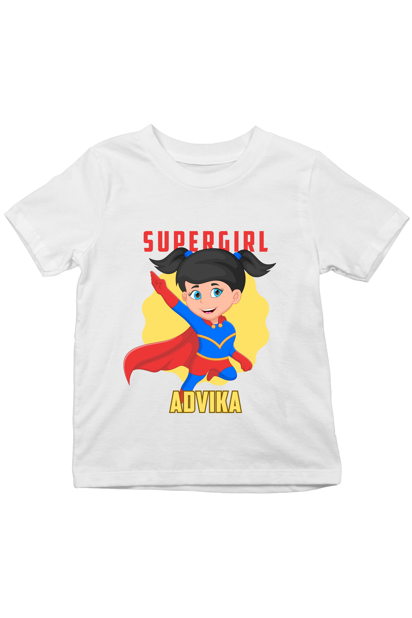 SuperGirl With Custom Kid Name - Kids Tee