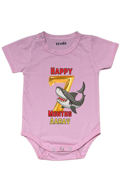 Shark Seven Month Milestone With Custom Baby Name - Romper