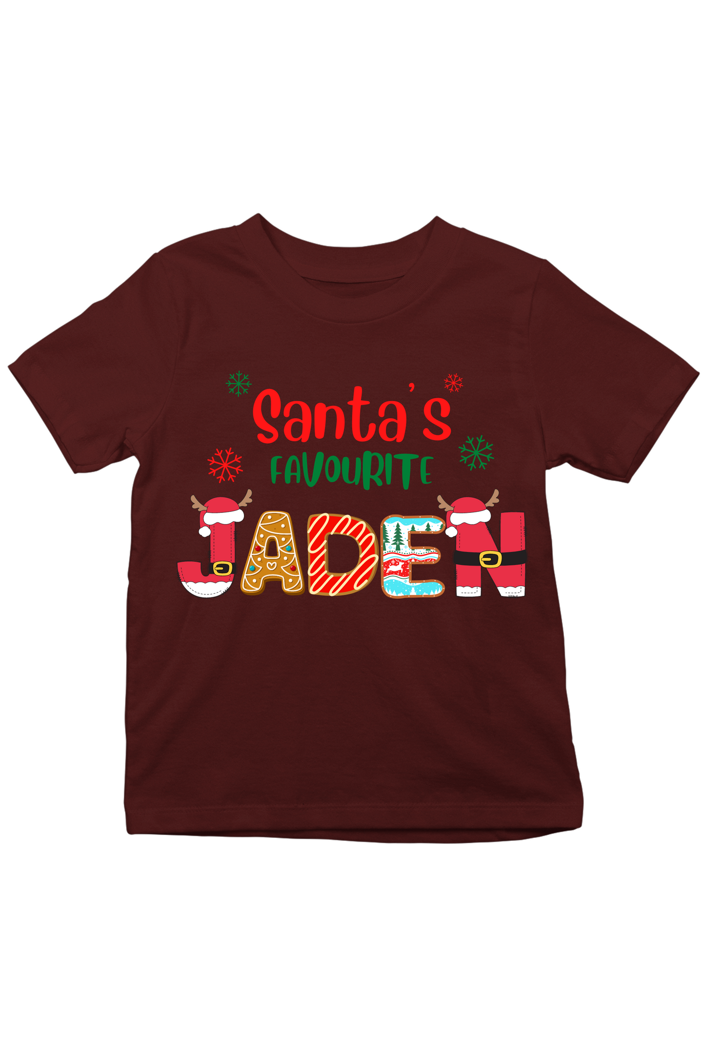 Santa's Favourite With Custom Kids Name Tee