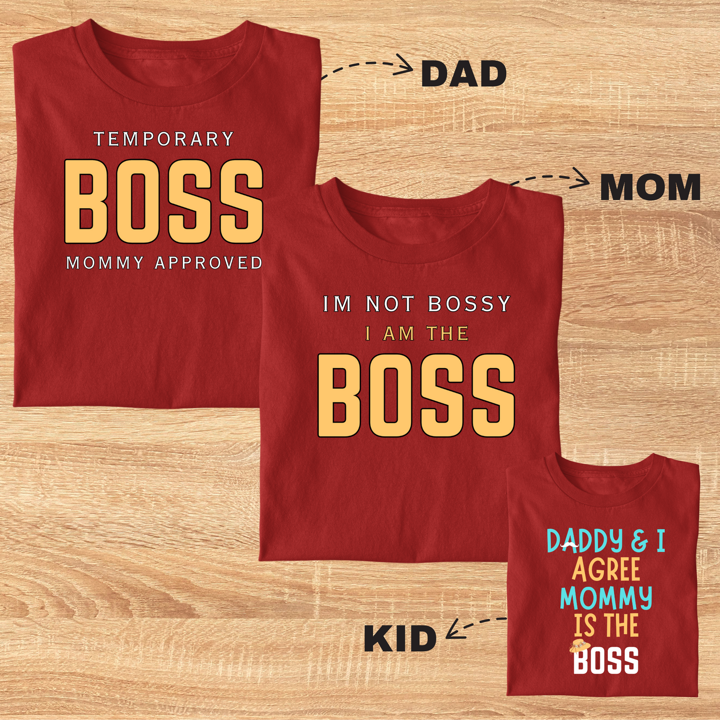 Boss Family Tee (Combo Of 3)