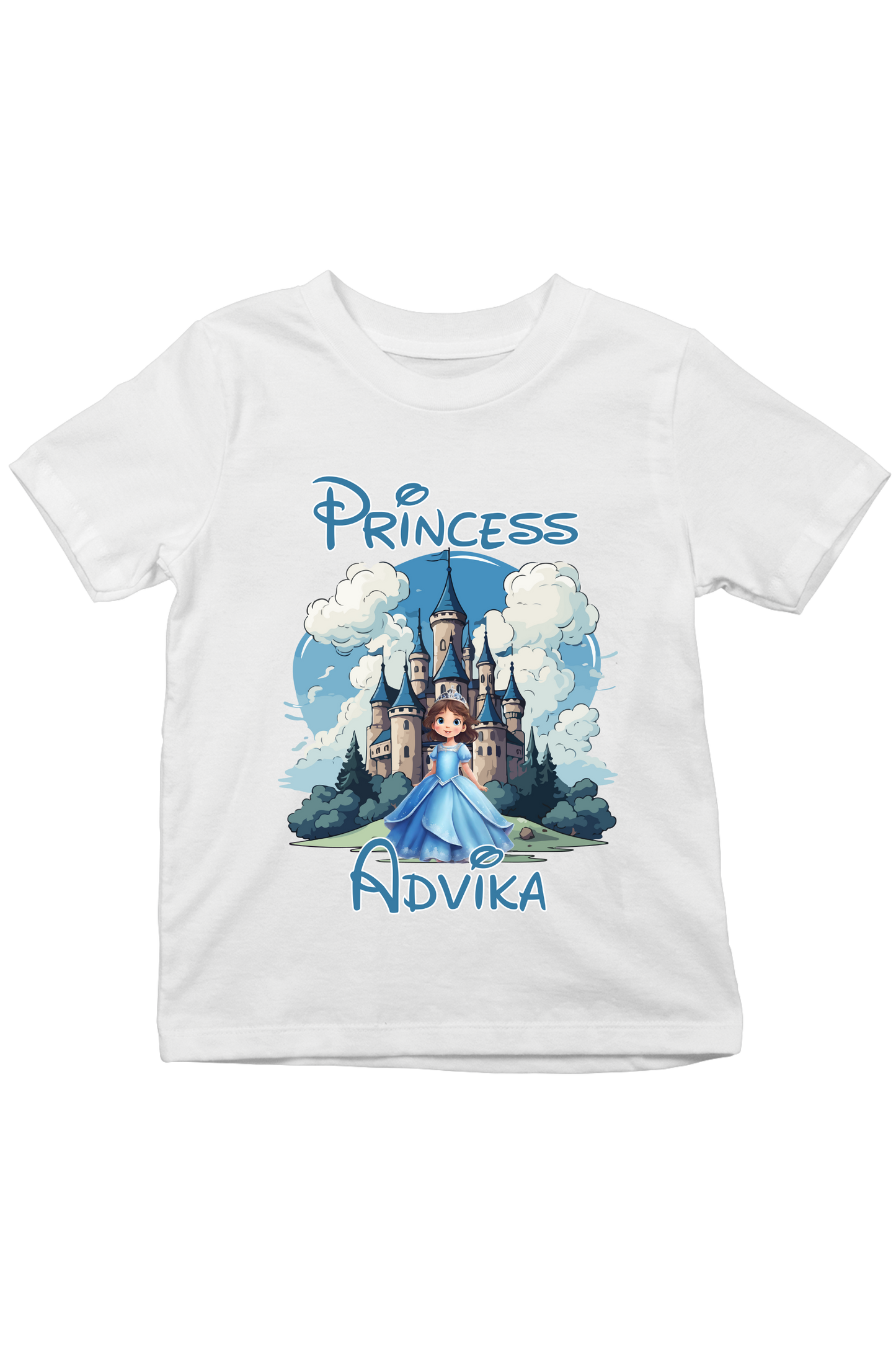 Princess Castle With Custom Kids Name Tee