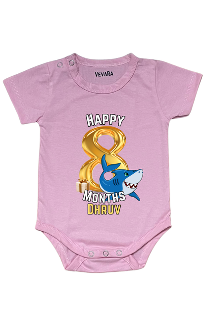 Shark Eight Month Milestone With Custom Baby Name - Romper