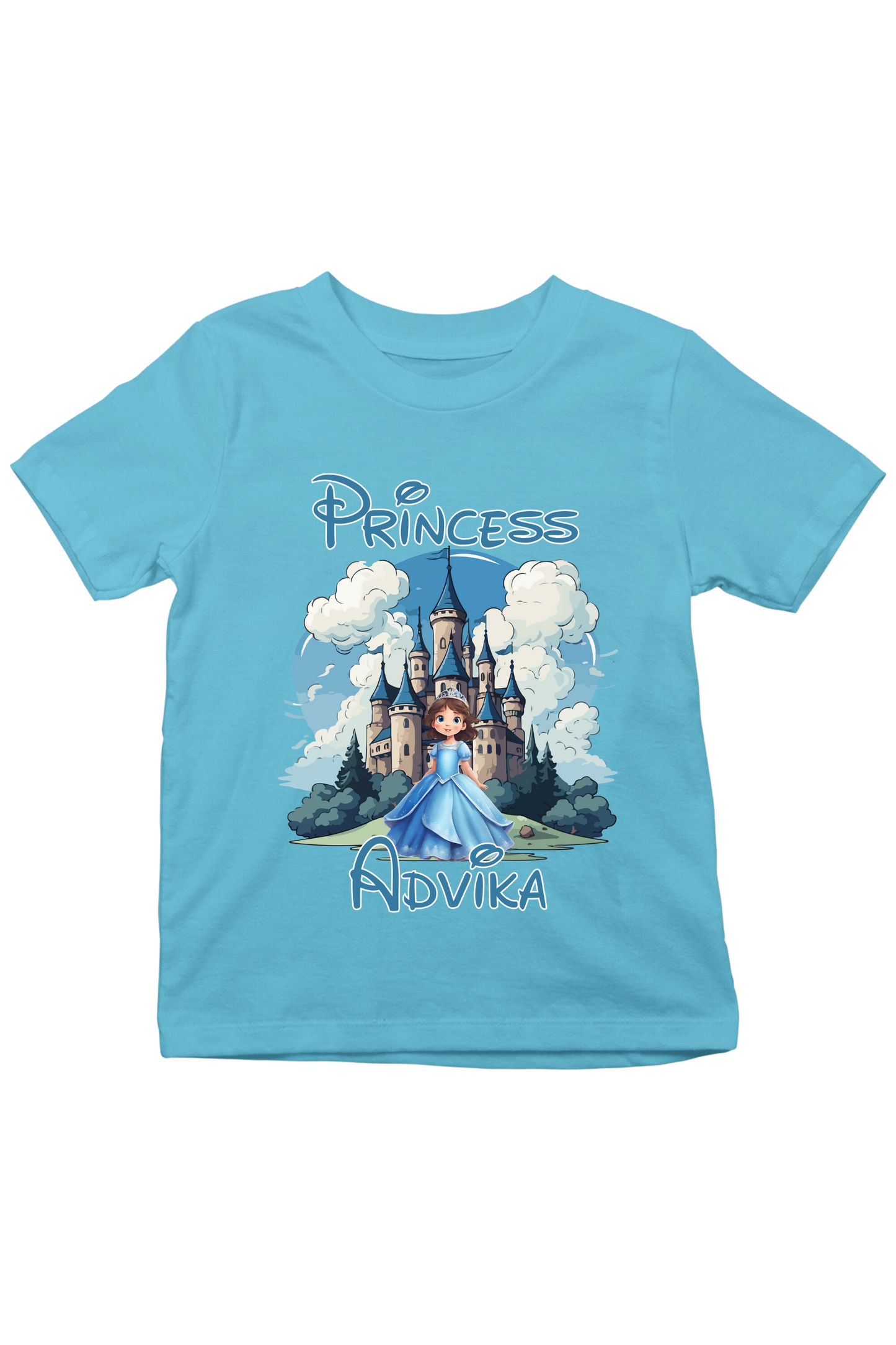 Princess Castle With Custom Kids Name Tee