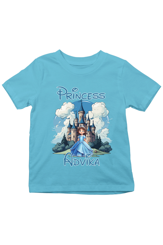 Princess Castle With Custom Kids Name Tee