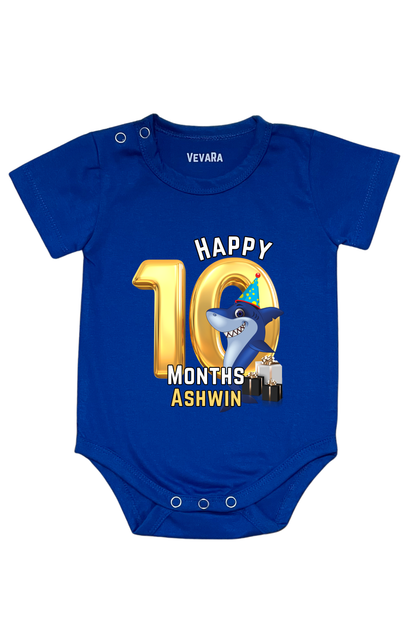 Shark Ten Month Milestone With Custom Baby Name - Romper