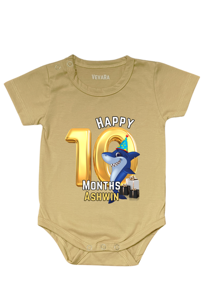 Shark Ten Month Milestone With Custom Baby Name - Romper