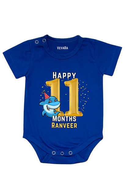 Shark Eleven Month Milestone With Custom Baby Name - Romper