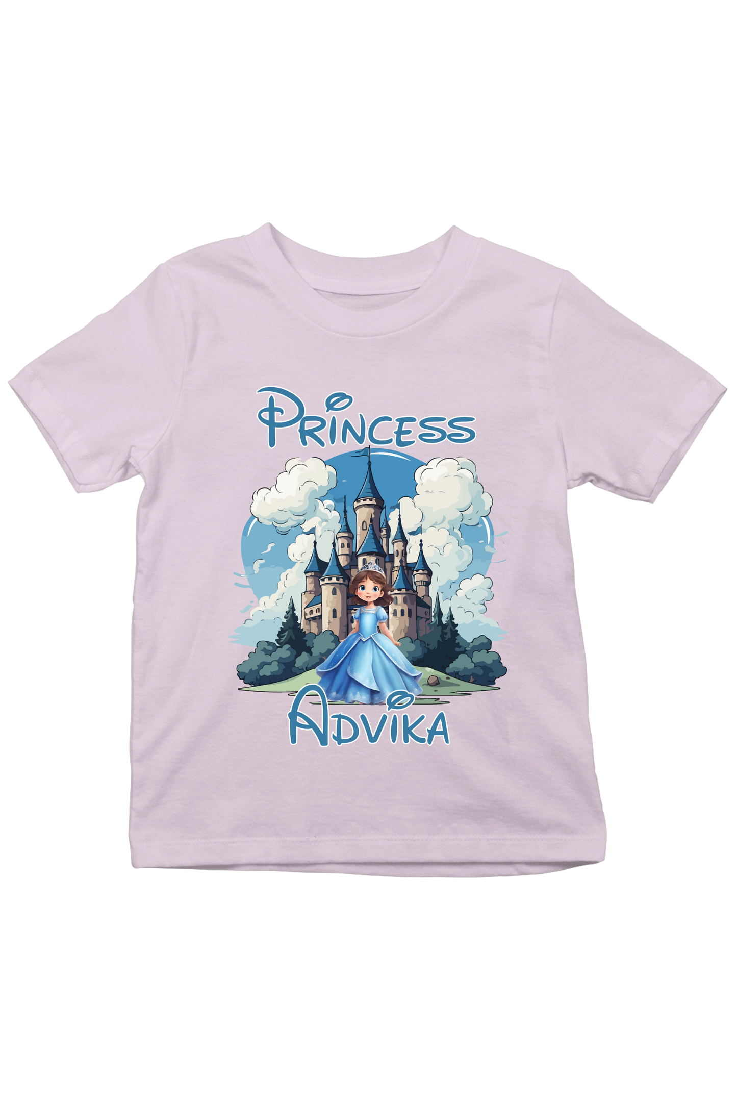 Princess Castle With Custom Kids Name Tee