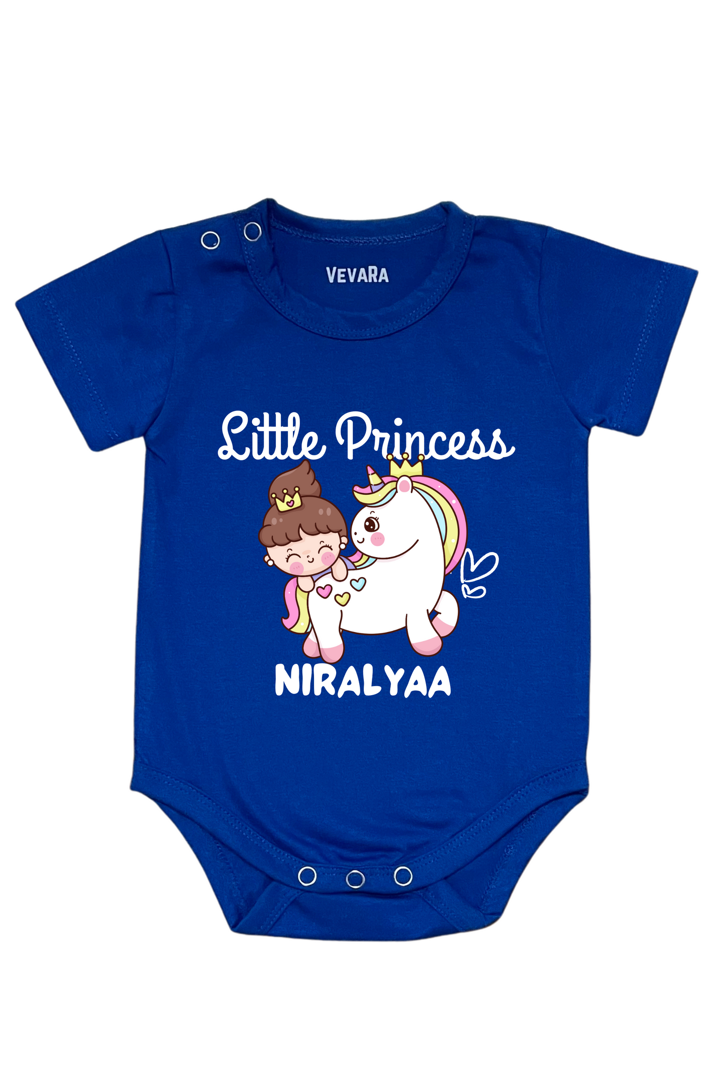 Little Princess Unicorn With Custom Baby Name - Romper